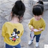 韩版儿童卫衣2016春季男女童卡通休闲米奇长袖T恤宝宝圆领打底衫