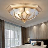 卧室灯 led吸顶温馨欧式简约现代创意大气个性圆形宜家纯全铜灯具