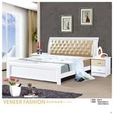 卧室家具现代时尚简约白色烤漆软靠双人床大床 1.5-1.8米冲钻价格