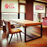 美式铁艺复古餐厅桌椅实木餐桌长电脑桌会议桌办公桌咖啡桌特价
