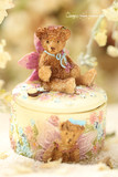 Lsuss泰迪熊首饰盒收纳盒装饰器皿公主小熊摆件彩绘复古花仙子熊