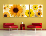 精准印布 大幅新款 客厅大画 正品DMC十字绣 三联画 温馨向日葵