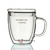 生产星巴克玻璃杯 带盖创意情侣马克杯咖啡牛奶杯双层水杯子正品