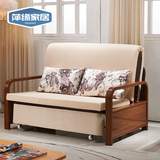 推拉两用沙发床 多功能1.2米1.8米1.5米单双人布艺可折叠铁艺实木