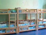 【厂家直销】幼儿园床*儿童双层推拉多人组合床*儿童双层木头床
