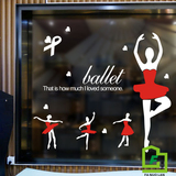 芭蕾舞蹈女孩墙贴 舞蹈学校艺术培训教室装饰橱窗镜子玻璃门贴画