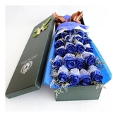 蓝色妖姬礼盒玫瑰花情人节鲜花速递表白北京上海同城花店全国送花