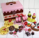 出口日本玩具蛋糕切切乐木制儿童仿真过家家水果巧克力蛋糕尾单