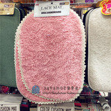 日本大创代购DAISO正品客厅卧室地毯蕾丝边可爱公主风100%棉吸水