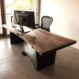 特价美式复古实木餐桌洽谈桌办公桌电脑桌原木大班桌会议桌工作台