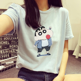 韩国短袖t恤女夏韩版宽松显瘦百搭卡通印花半袖学生打底衫闺蜜装