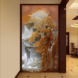 大型墙纸壁画3D立体玉雕高档玄关壁纸客厅走廊过道背景墙无缝墙布