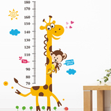 儿童量身高1.8米长颈鹿身高贴纸 儿童房幼儿园装饰卡通可移除墙贴