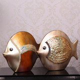 高档欧式创意家居装饰品摆件 陶瓷工艺品情侣鱼家居摆设 结婚礼物