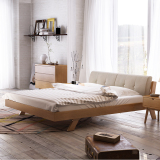 北欧宜家全实木床 橡木1.8米双人卧室家具北欧简约现代1.5M橡木床