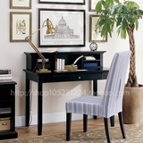 特价美式全实木书桌书架 简约复古美式黑色书桌家具定制