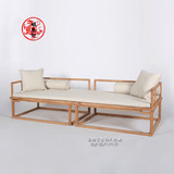现代中式精品沙发免漆老榆木罗汉床罗汉榻简约实木单人床整装家具