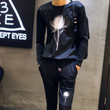 2016秋款青年运动套装韩版修身男士套头卫衣外套男青少年休闲男装