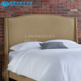 实木床头板定制美式布艺软包床头单双人床头靠背板酒店别墅床头架