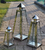 现货 新年特价 简约欧式不锈钢风灯户外烛台装饰烛台摆件风灯