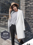 2016春秋韩版新品宽松纯色单件显瘦大码百搭女款外套长袖小西装潮