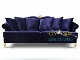 特价欧式布艺沙发高档丝绒三人沙发新古典宜家客厅会所沙发F13
