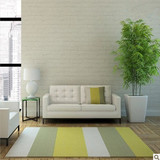 简约现代宜家 客厅茶几卧室地毯 手工腈纶时尚可爱 彩色条纹地毯