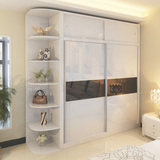 宜家卧室组合家具现代简约推拉门衣柜2门整体烤漆大衣橱1.6 1.8米