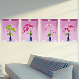 3d立体贴画客厅沙发墙壁装饰品墙贴纸卧室温馨花瓶仿真盆栽蝴蝶兰
