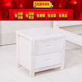 实木床头柜榆木白色开放漆床头柜欧式美式新中式胡桃木水曲柳家具