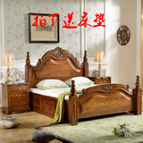 特价榆木床全实木欧式床1.8米双人床白色开放漆高箱气压床沙发床