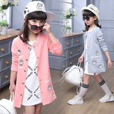 2016新款女童外套12春秋韩版中长款10岁春装13女大童棒球服上衣潮