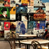 欧美明星电影海报背景墙纸大型壁画服装店休闲酒吧咖啡厅无缝壁纸