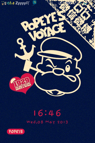 苹果手机主题【大力水手之波比】iphone4/4s 兼容ios6 微信微博qq