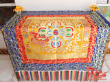 藏式佛堂装饰 供桌布 法桌布 金刚十字杵佛桌布1.2*1.2带流苏现货