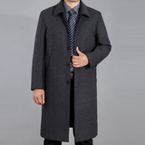 冬季加厚羊毛呢子羊绒大衣英伦中长款中年商务男装中老年大码外套