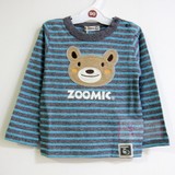 【正品】2013新款ZOOMIC儿童男女童长袖海军风条纹T恤/熊猫打底衫