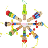 木制可爱卡通动物/海盗小口哨 可挂式钥匙扣木质儿童吹奏乐器玩具