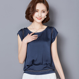 正品牌大码女装2016夏装韩版修身雪纺衫宽松短袖t恤上衣