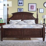 美式实木床美式乡村实木床1.8米美式全实木床1.5米双人床美式床