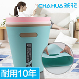 茶花垃圾桶家用卫生间无盖客厅厨房创意欧式大小号纸篓塑料垃圾筒
