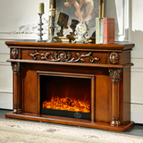 欧式壁炉 美式实木壁炉白色棕色1.5/1.6米电视柜 LED取暖器包邮
