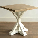 美式简约复古实木小方桌简约现代咖啡桌正方形餐桌书桌茶几写字桌