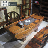 古船木茶桌椅组合 功夫泡茶组装客厅茶几老船木个性茶台创意家具