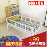 新款儿童单人床宝宝床新生儿环保无甲醛带护栏简易小孩床铁1.2米