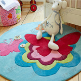 时尚卡通儿童宜家花朵地毯客厅沙发地毯卧室床边手工腈纶圆形地毯