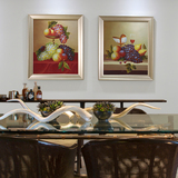 欧式餐厅装饰画纯手绘油画高档艺术壁画玄关酒柜挂画花卉葡萄红酒