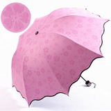 创意遇水开花夏季防晒折叠伞晴雨伞超强防紫外线黑胶遮阳伞女公主