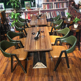 新款实木咖啡厅桌椅 奶茶店桌椅 甜品店桌椅茶西餐厅桌子椅子组合