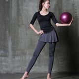 韩国瑜伽服短袖套装春夏健身裤裙假两件女跑步运动衣服跳操套装潮